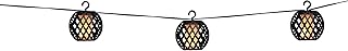 GRUNDIG Cadena de luces solares para jardín, 8 farolillos LED, 12 lúmenes, LED con efecto llama, incluye panel solar, duración de la batería de 8 a 6 horas, color negro