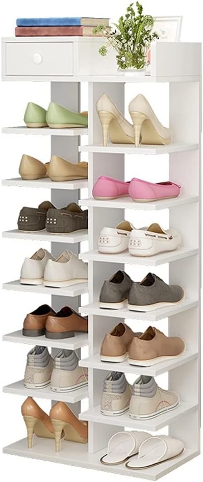 Shoe Rack Shoe Stand Shoe Organizer 8 Tier Shoe Rack Wooden Shoe Storage Rack Organizer Shoe Organizer Space Saving Storage Rack Shoe Rack Shoe Rack for Rront Door Entrance(A)