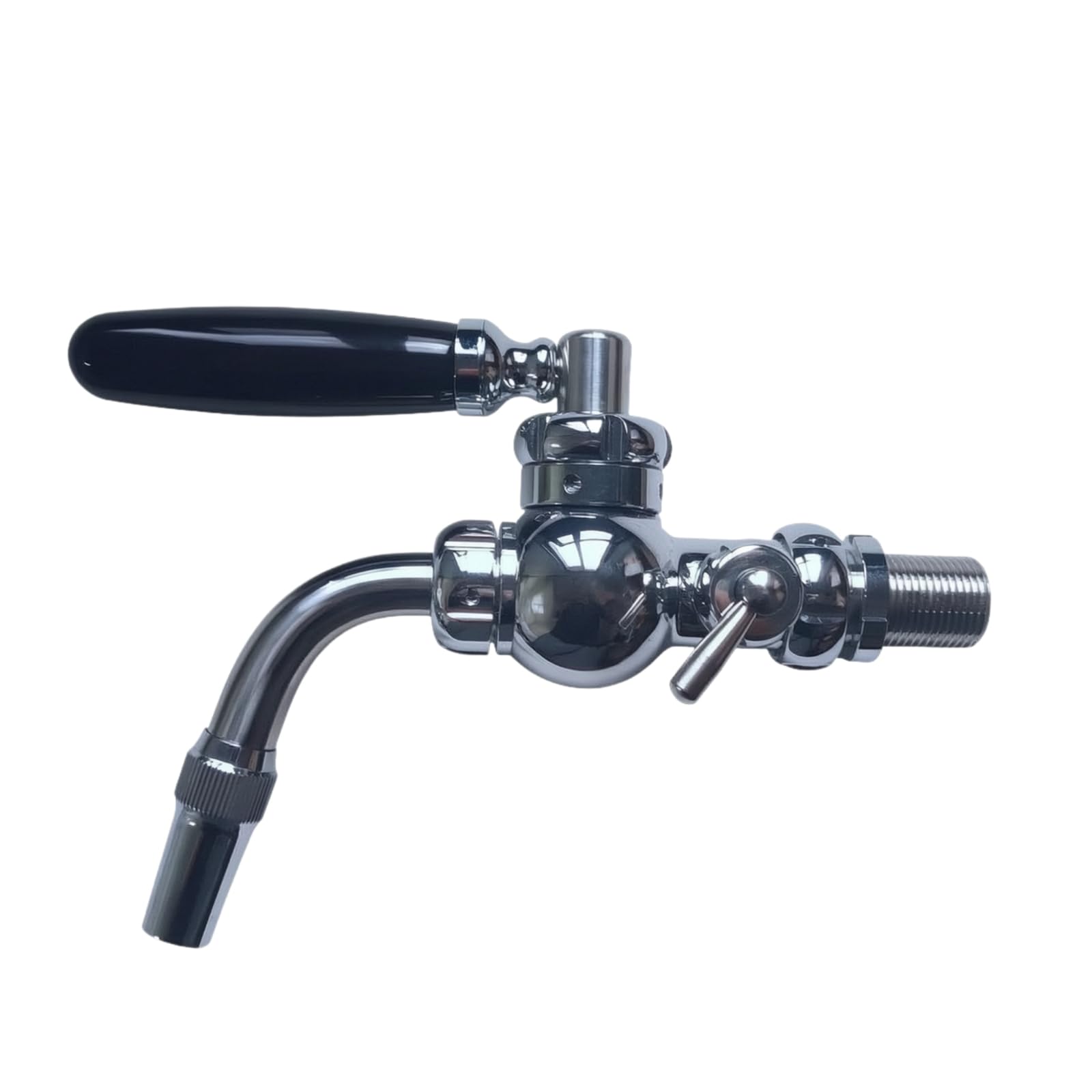 Qianly Grifo Dispensador Cerveza Acero Inoxidable Grifo Cerveza con Palancas Control Manual Compatibilidad Universal para Cervecerías, Plata, Asa Plástico