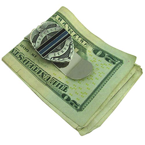 Treasure Gurus Thin Blue Line Badge Men's Money Clip Police Officer Gift2