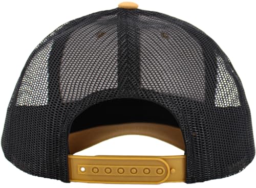 Image of KBETHOS Classic 6 Panel Cotton Twill Mesh Trucker Cap with Adjustable Snapback, Tim-BLK