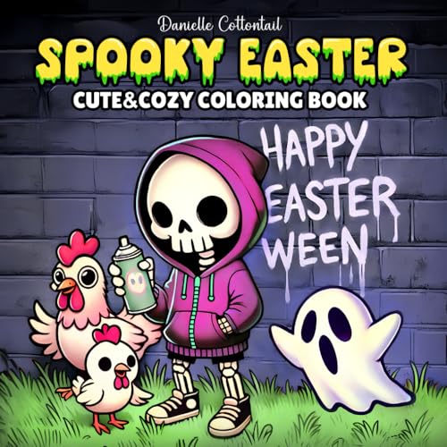 Spooky Easter Cute & Cozy Coloring Book: 50 Adorable Bold & Easy Images Combining the Themes of Spring and Halloween - Happy Easterween ! (Spooky Coloring Books)