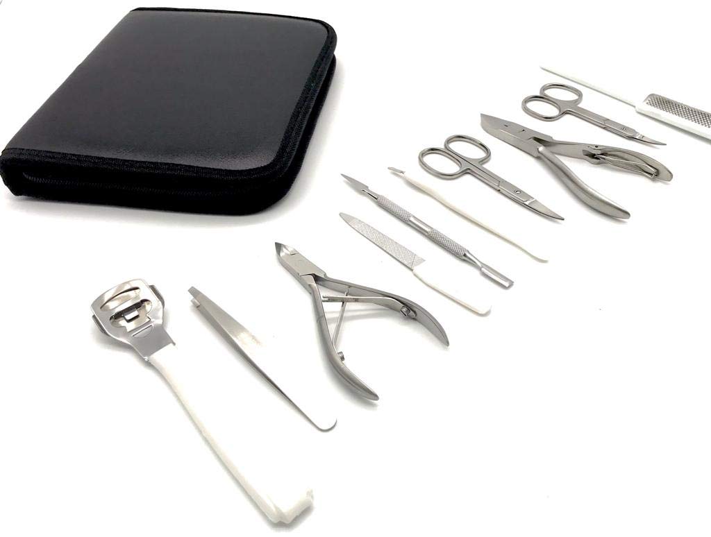 Professional Manicure and Pedicure Kit | Manicure Pedicure Set 10 Pieces | Stainless Steel Kit