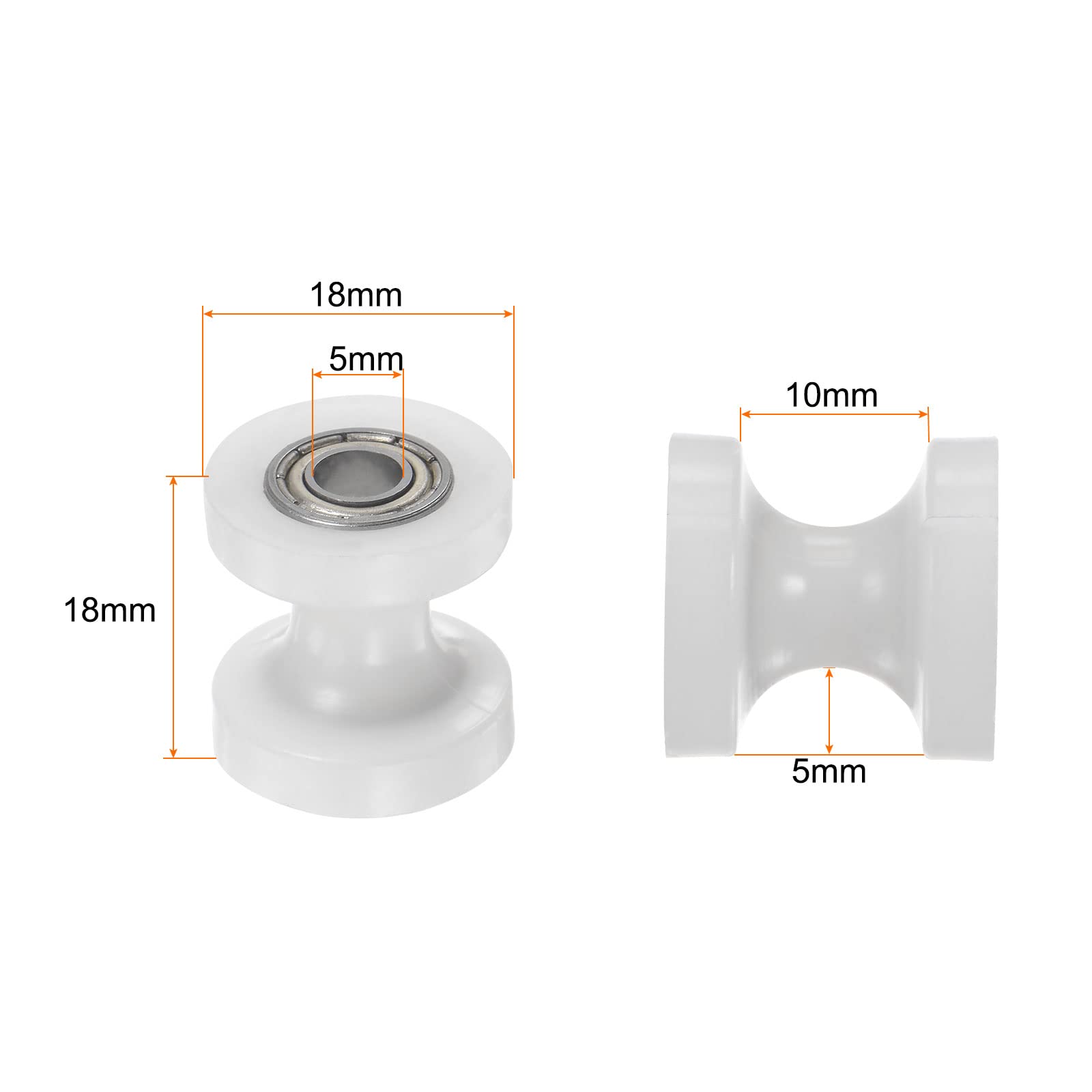 4 Poleas Ranuradas Tipo U - 8x40x20.7 Mm - Para Puertas, Ventanas Y Equipos Mecánicos