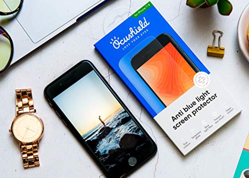 Image of Ocushield Anti Blue Light Tempered Glass Screen Protector for iPhone 12 | iPhone 12 Pro 6.1 inch - Protect Your Eyes, Reduce Migraines & Improve Sleep