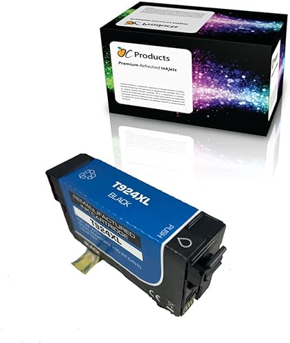 OCProducts - Cartucho de tinta remanufacturado para Epson 924XL para Workforce Pro WF-C4310 WF-C4810 (negro)