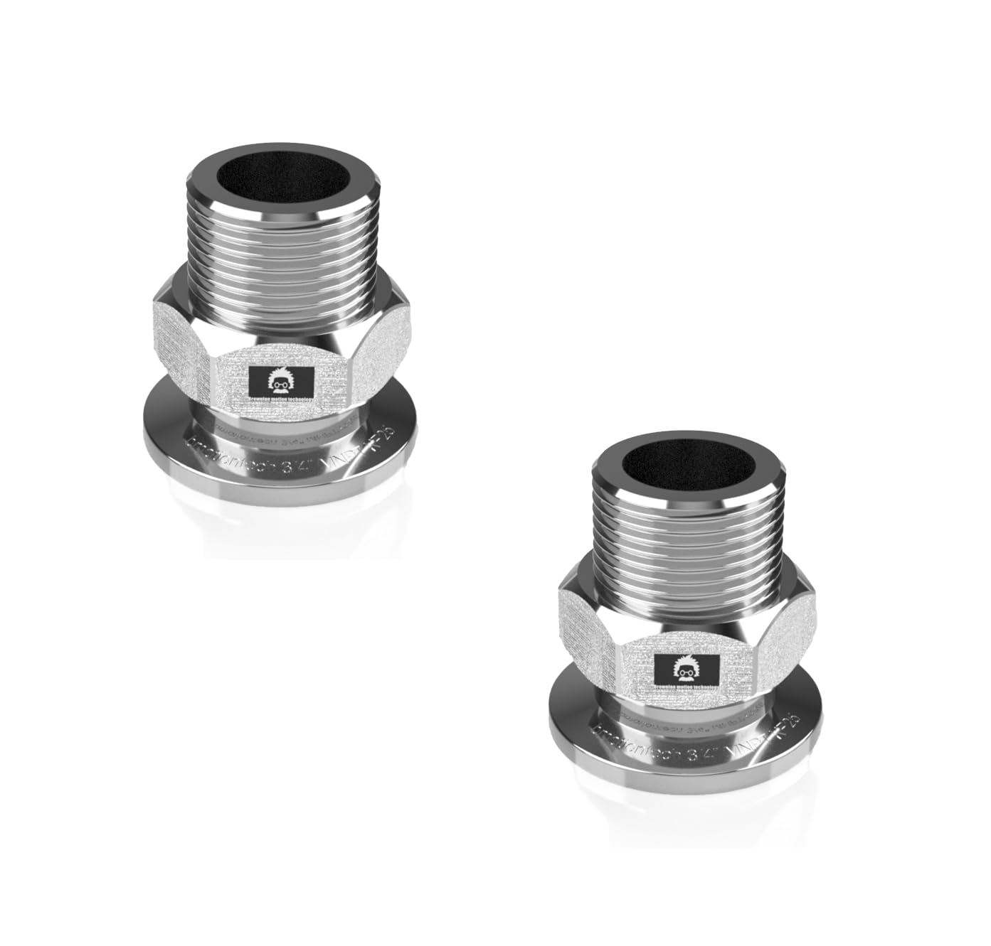 bmotiontech 3/4" MNPT Male NPT to KF25 NW25 Flange Fitting adapter (ISO-KF KF25 QF25 NW25) (3/4" MNPT KF25 x 2PCs)