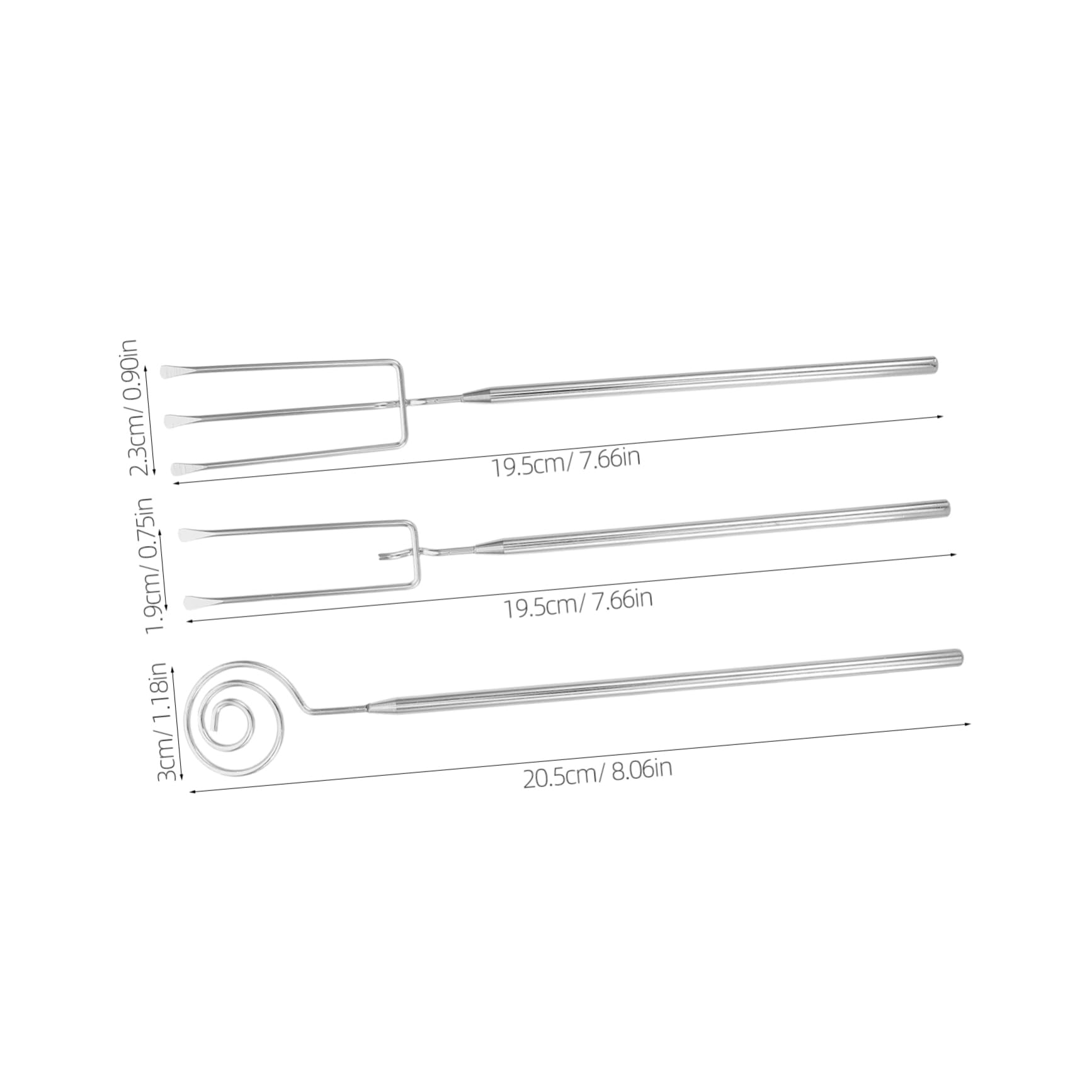 Mikinona 3Pcs Stainless Steel Fondue Fork Set for Cheese and Chocolate Compact Kitchen Tools for Dessert and Appetizers Versatile and Baking Supplies