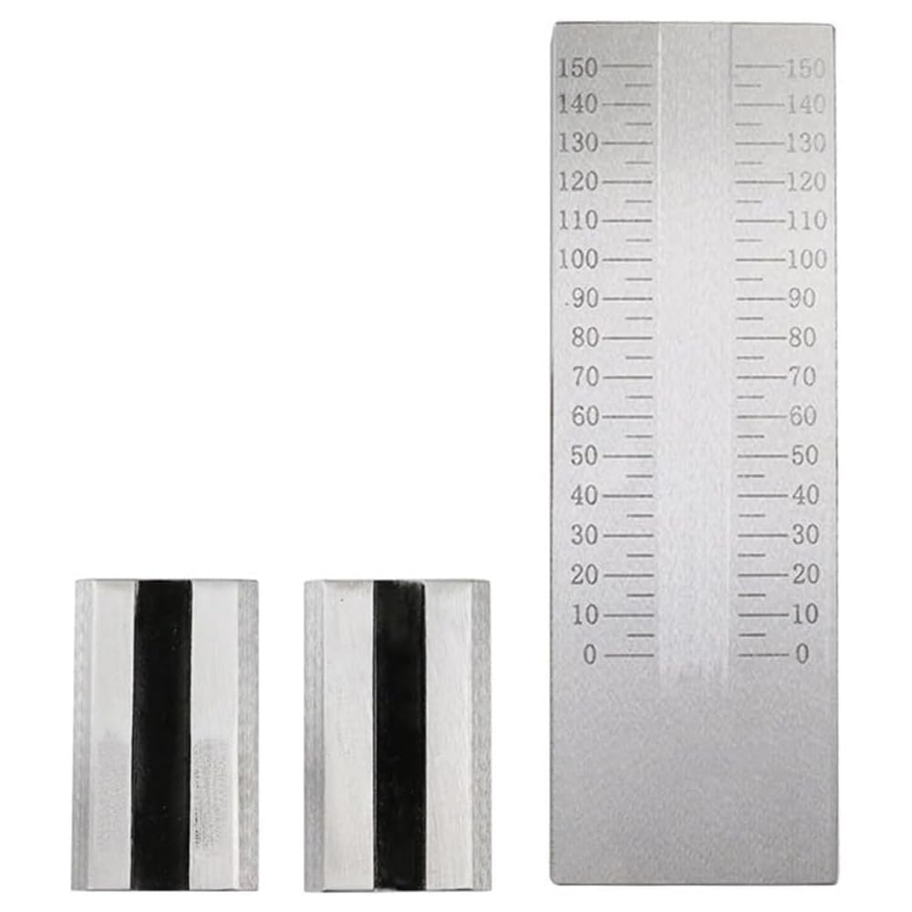 oiakus Fineness Gauge, Precision Double Groove Stainless Steel Fineness Plate 0-150?m, Stainless Steel with 2 Scrapers, 1 Scraper, for Testing The Fineness of Paints, Pigment, Paper, Ceramics, Food