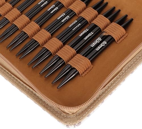 Circular Knitting Needle Set 3 to 6mm Interchangeable Needles Set Ergonomic Circular Needle Set with Storage Bag for Weaving Project