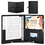 GOEDCH Porte-partition chorale en similicuir noir avec sangle : Porte-partitions de luxe A...