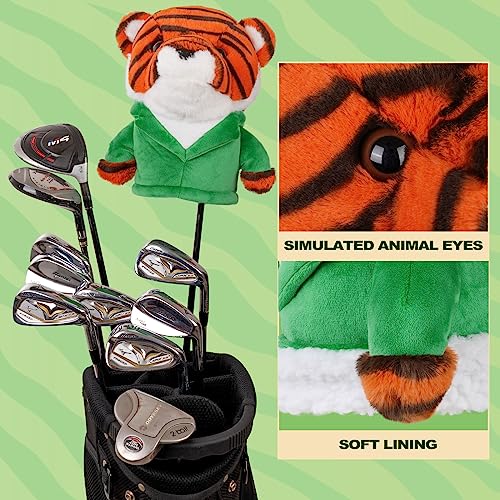 LZFAN Golf Club Covers for Woods and Drivers Funny Driver Headcover Animal Golf Club Head Covers Golf Gifts for Men Women Plush (Tiger for Driver) - Image 3