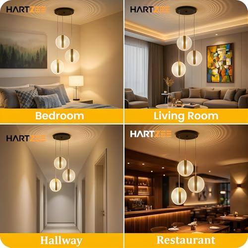 Image of Liora 2 Pack Chandelier Modern Hanging Pendant Lights Warm White LED Decorative Ceiling Light for Living Room Dining Area Bedroom Luxury Indoor Lighting Fixture