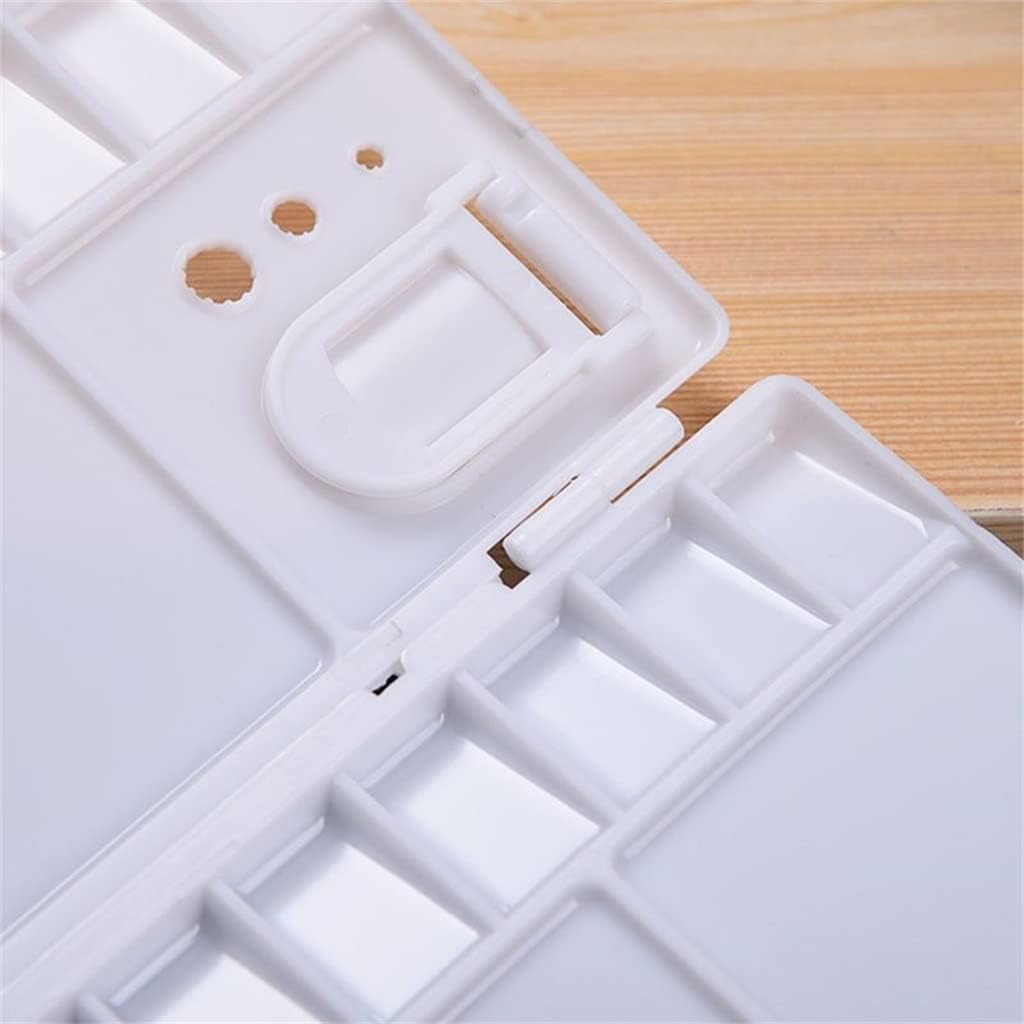 White Plastic Paint Palette Box Watercolor Tray with 25 Grids Flip Folding Art Tool Supplies