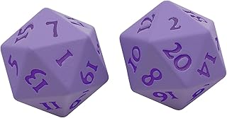 Ultra PRO - Vivid Heavy Metal Dice Set Purple 2ct - Up Your Gaming 20 Sided Dice, Role Playing Games, Matte Finish