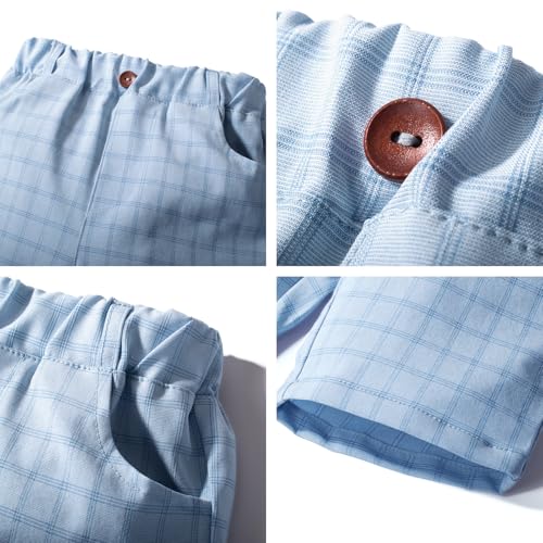 Image of Nwada Boys Suit Toddler Dress Clothes Shirt with Bow Tie, Dress Pants Sets Kids Gentleman Outfit suits