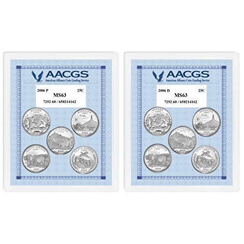 2006P & 2006D Statehood Quarters Graded MS63 Brilliant Uncirculated