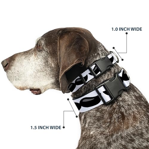 Cuello de plástico Buckle Down blanco negro talla pequeña con clip para perro 3