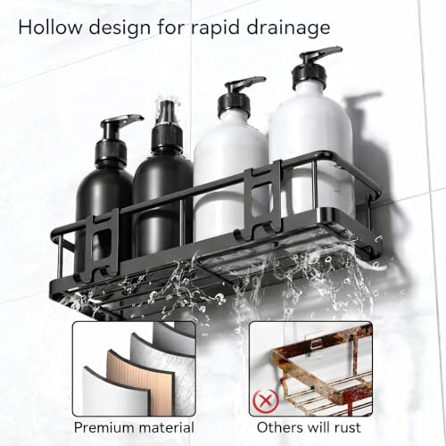 Image of URBANMONK 3-Pcs self Adhesive Bathroom Shelf Rack | No Drill Bathroom Shelves & Accessories | Soap Holder, Toothbrush Holder Shelf for Bathroom Organisers, Rack for wall Shelf