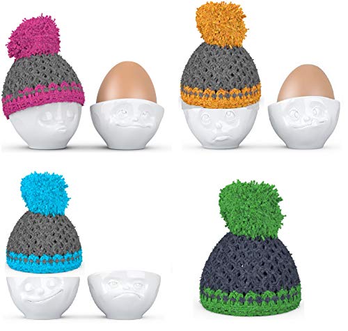 Colour-up Eierbecher 6er Set mit verschiedenen Gesichtern und 6 Mützen - Fiftyeight Products Cover
