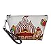Produktbild Circus Decor Useful Cosmetic Bag,Circus Tent with Clown Advertisement Event Man Billboard Waving Classic for Travel 21.5×14.5×6.5IN