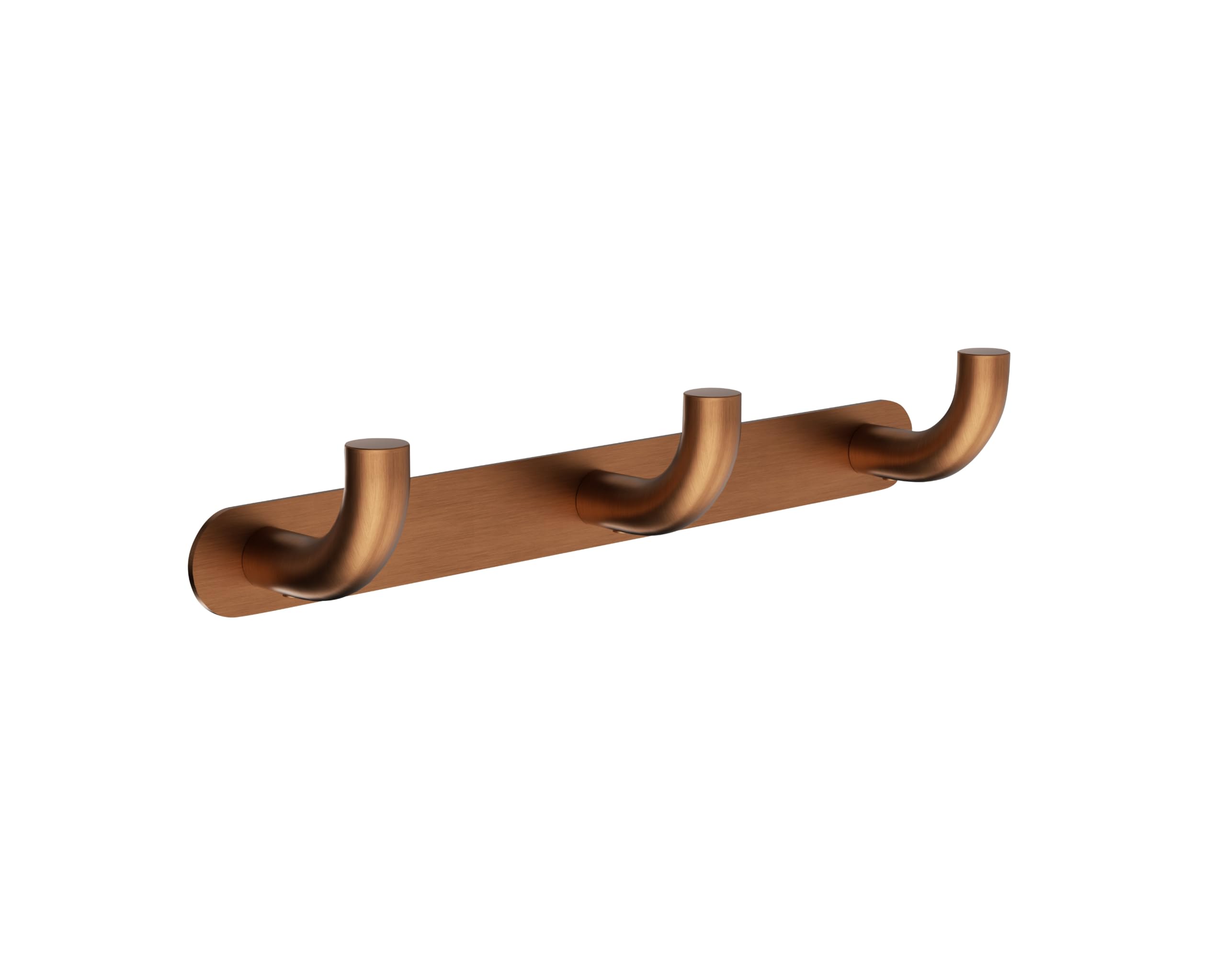 IMEX - Percha Triple Baño Adhesiva sin Taladro Oro Rosa | Colgador de Toallas para la Ducha | Accesorio de Cuarto de Baño Resistente a Humedad | Doble Sistema de Fijación (Atornillado o Pegado)