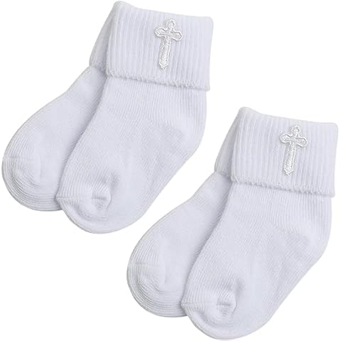 Booulfi Cross Embroidery Baby Socks Pack Cover