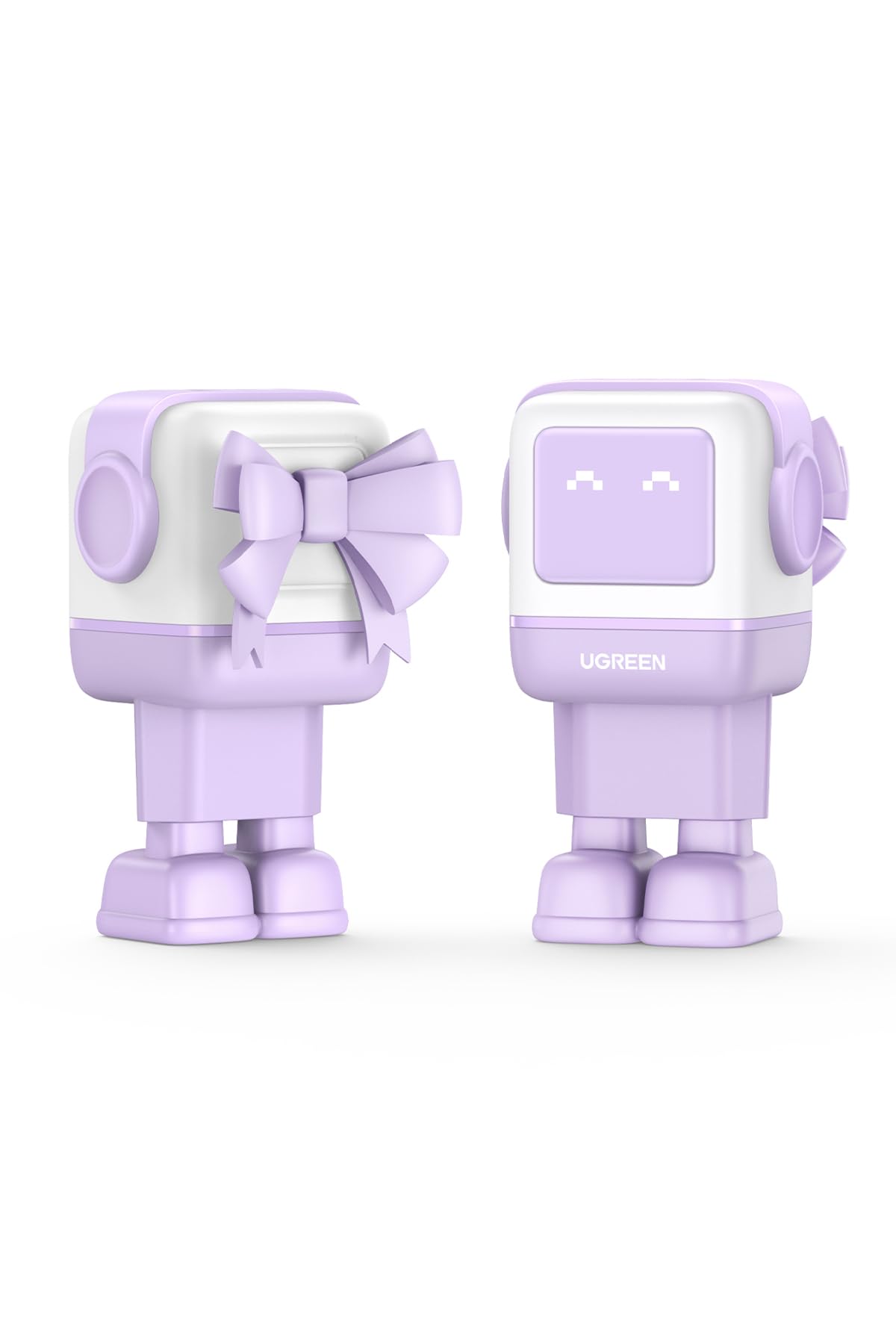 UGREEN Uno 65W 3 Ports Chargeur USB C Rapide GaNFast en Forme de Robot Mignon Compatible avec iPhone 17 Pro Max Air 16 15 14 13 Pixel Galaxy PSS 45W 25W S25 S24 S23 iPad MacBook Pro Air (Violet)