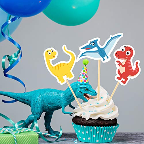 Tuparka 60Pcs Dinosaur Cupcake Toppers Picks Cute Baby Dinosaur Cake Toppers For Dinosaur Party Decoration Supplies #TOP5