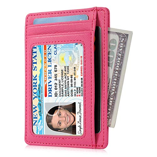 Image of GH GOLD HORSE Slim RFID Blocking Card Holder Minimalist Leather Front Pocket Wallet for Women | Slim