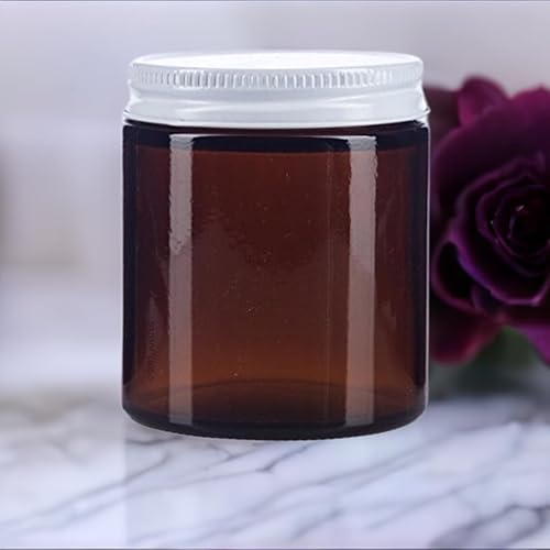 Miniatura 5 de Tarro de vidrio grueso con tapa hermética de metal blanco, 4.1fl oz (12 unidades)