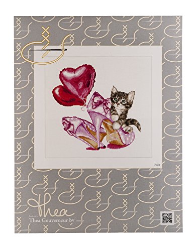 Thea Gouverneur Cross Stitch Kit, Fabric Cotton, Multi-Colour, 12"-by-12, 12"-by-12"