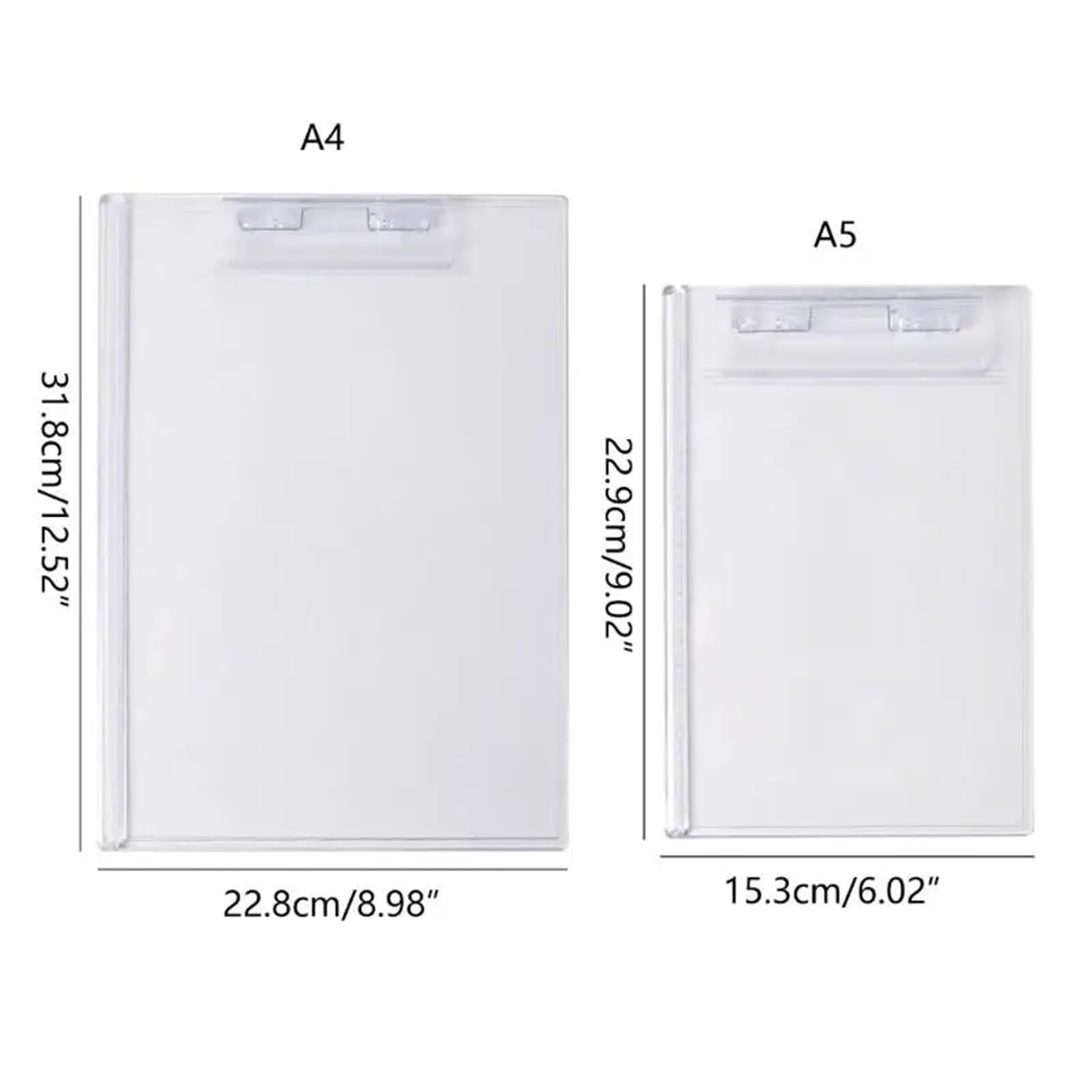 Klemmbretter 4 stücke Zwischenablage Transparent A4 Zwischenablage A5 Papier Halter Schreibtafel Mit Profil Clip for Memos Form Dokument Für Unternehmen(A4)
