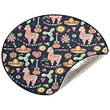 Poeticcity Mexikanische Sonne, Kaktus, Lama, Sombrero, Blumen, Tag der Toten, Weihnachtsbaummatte,...