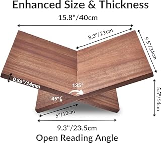 Honygebia Leggio in Legno Massello - Supporto in Legno di Sapele con Struttura a Croce, Leggio Aperto per Esposizione e Lettura, Adatto per Arte, Bibbia, Libri di Cucina, Cavalletti, Riviste, Testo