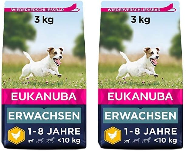Eukanuba Complete Dry Dog Food for Adult Small Breeds with Fresh Chicken 3 kg (Pack of 2)