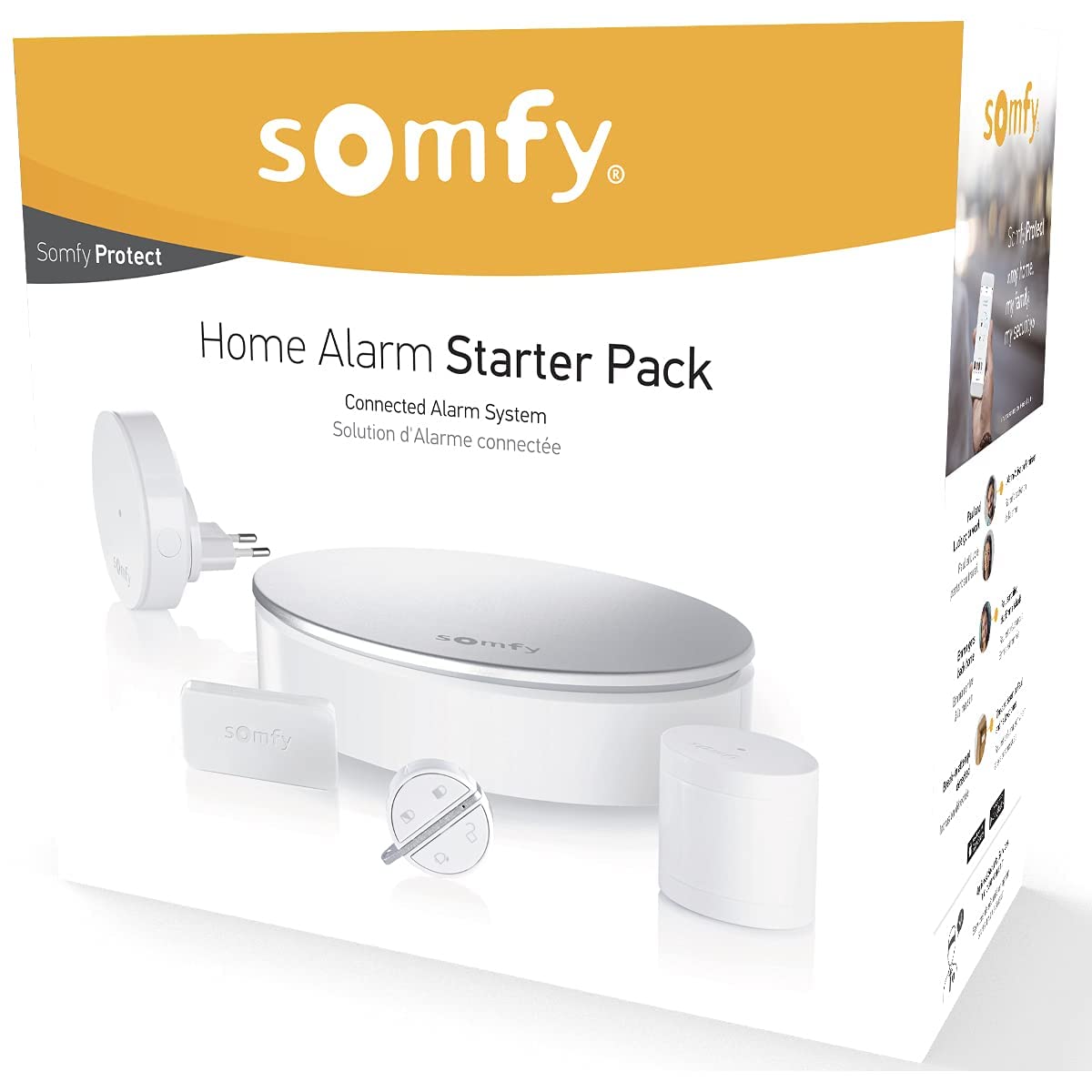 somfy 2401511 Protect Home Alarm Starter Pack, Allarme Casa Senza Fili Connesso, Compatibile Con Google Assistant E Tahoma Switch, Bianco