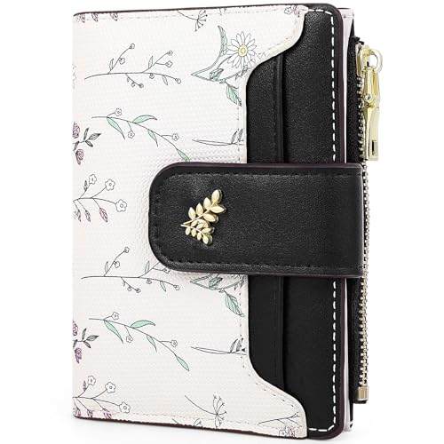 Image of Farcauo Womens Wallet with RFID Blocking Cute Small Wallets for Women Thin Black Women's Wallet Kawaii Flower Card Wallets for Women Ladies