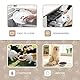 Katzennapf Flach Keramik Futterschale – 4er Set Futternapf Katze, Whiskerfreundlicher Katzenfutternapf für Nass- & Trockenfutter, rutschfeste Katzenschüssel, Katzenfressnapf mit 4 Katzenspielzeugen