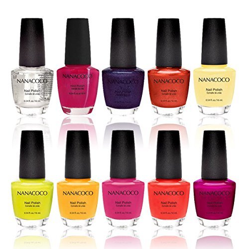 Nanacoco Nail Polish Color Lacquer Set 10-Piece Collection #17 It’s Nudes