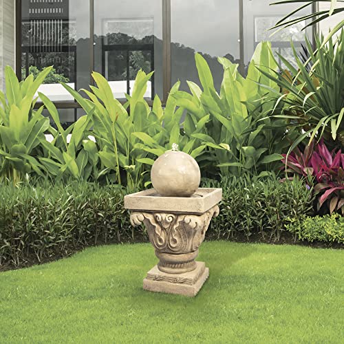 Teamson Home Garden Water Feature With Lights, Outdoor Sphere Traditional Water Fountain & Pump, Indoor Cascading Zen Waterfall Ornament, Patio Decor #TOP2
