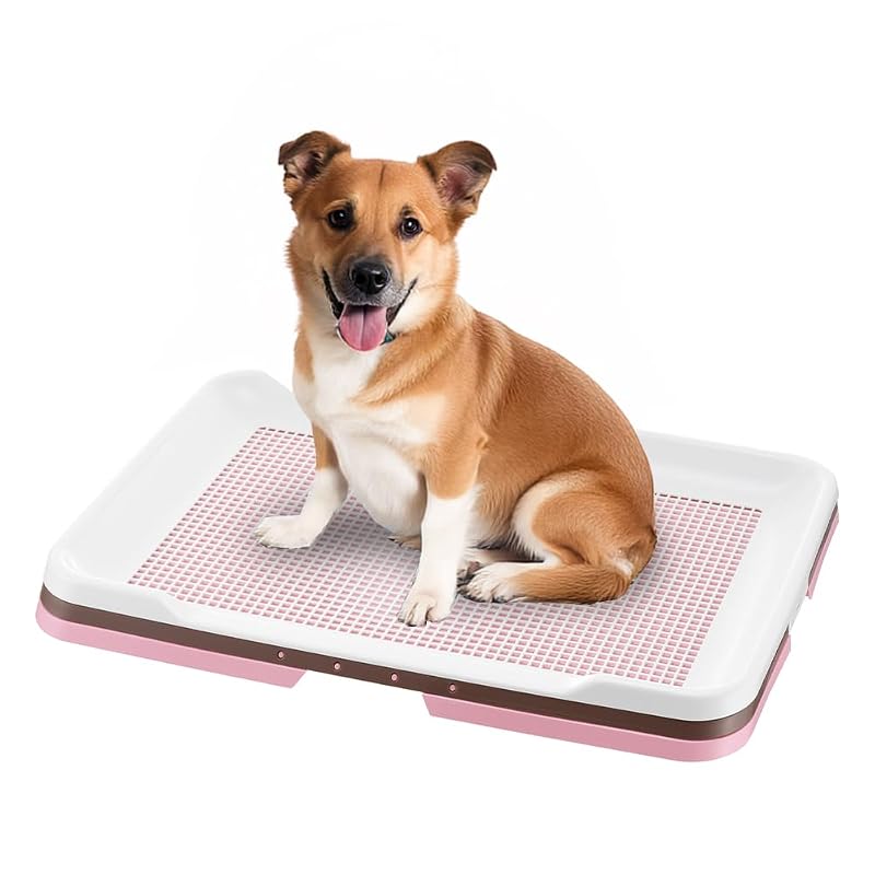 Caixa sanitária para cães Richell com tela removível e plástico lavável, light pink, 1 unidade