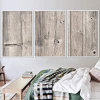 3 Piece Framed Canvas Wall Art Wood Panel Patterns Abstract Industrial Modern Art Multicolor Patterns - 16