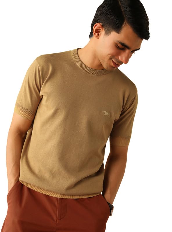 andamen Men Solid Cotton Single Jersey Crew Neck-picture-41