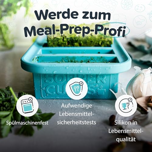 Souper Cubes 2 Cup Silicone Freezer Tray with Lid, Perfect for Storing Lasagna, Leftovers, Sauces, Portioned Meals and More, Silicone Freezer Mold for Meal Prepping - Aqua - 1-Pack #2