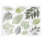 Grüne Blätter Briefmarken -Set Transparente Briefmarken aus Gummimaterial Können Wiederholt Fantastisches Design Thermoplastischer Gummidruckoberfläche Verwendet werden. Wunderbares Zum
