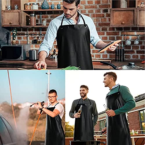 K Y Kangyun Waterproof Rubber Vinyl Apron Black thumb #4