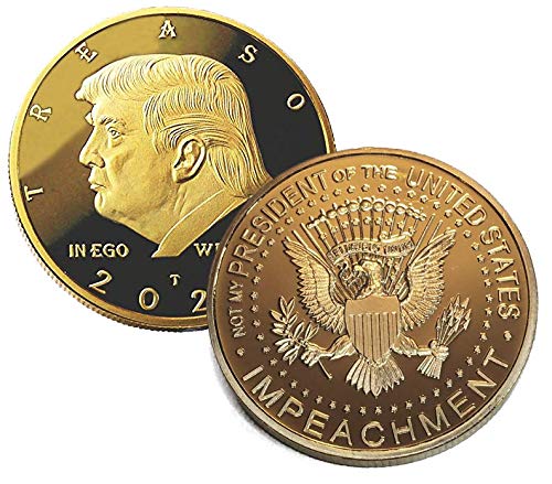 Not My President - Donald Trump Treason & Impeachment, 24Kt Gold Plated Coin & Stand #TOP4