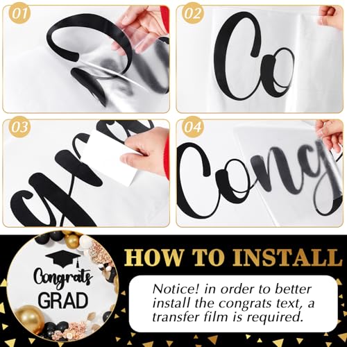 Image of Epakh 2026 Graduation Party Decal Sign for Backdrop Letters Peel and Stick Graduation Sticker for Balloon Arch Decorations Party Sign Wall Decor(Black)