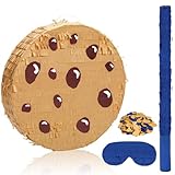 Poen 13.8 Inch Cartoon Cookie Piñata Birthday Decorations Chocolate Chip Cookie Piñata Party Decors Sweet Style Birthday Party Supplies Blue Centerpiece Photo Prop for Baby Shower